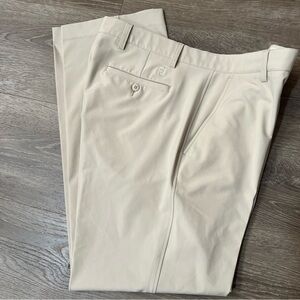 FootJoy Cream Golf Pants Classic athletic dress Flat-Front Design 36x32 men’s